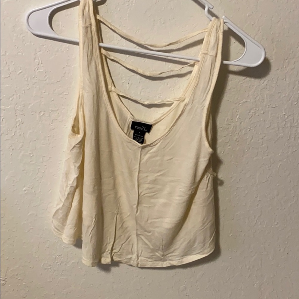 Size Small, cream crop top.